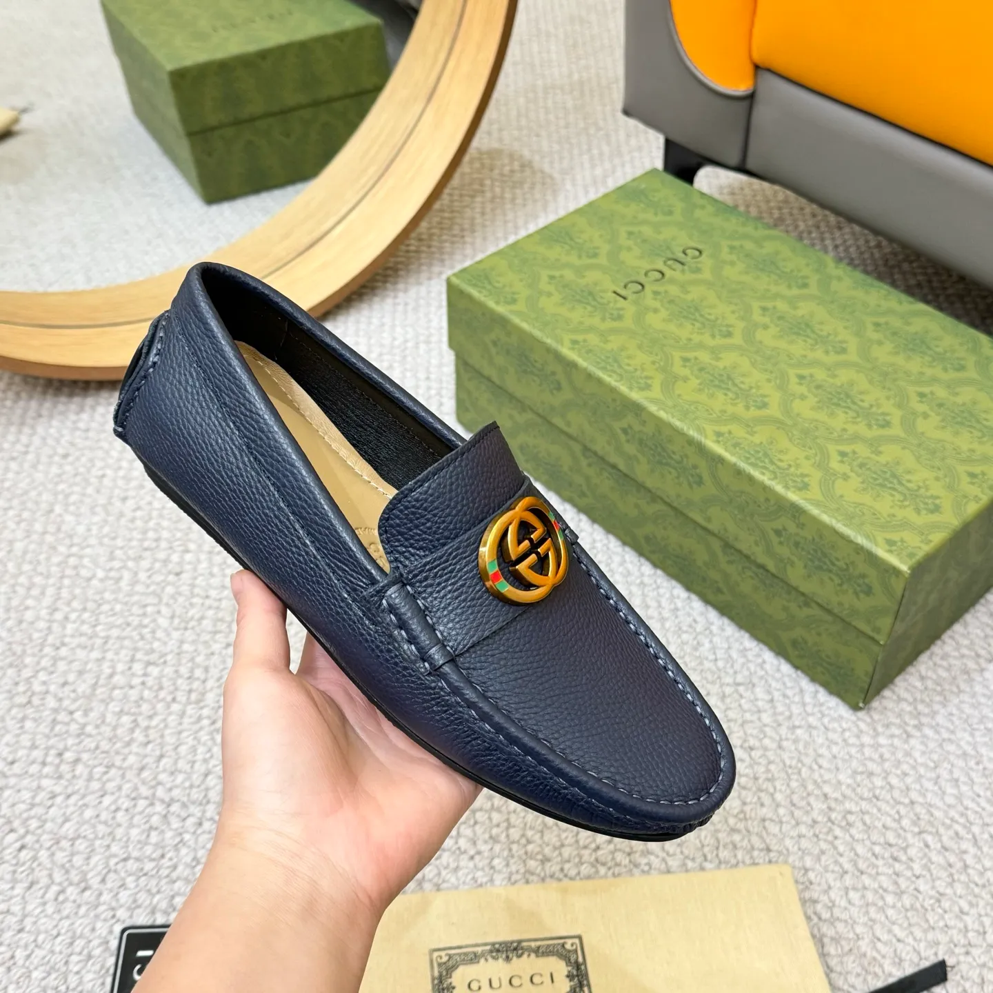 Men's shoes 💰420 (Yangli) Gucci* - the top version of Gucci classic beanie shoes! It is made of imported original cowhide and has a comfortable first layer of sheepskin lining! Original wear-resistant rubber outsole! High quality products! Size 38-46, with shoe dial, cloth bag, card